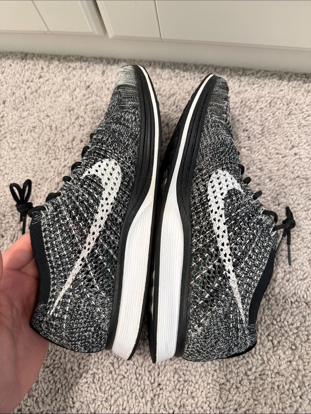 Nike Flyknit racer Oreo 2.0 Black and White Flyknit Running Sneakers